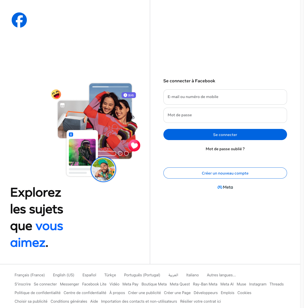 Facebook login page loading after the DeepZone schedule ended